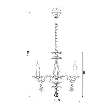 ACA Lighting Crystal závěsné svítidlo BLK80383PCC