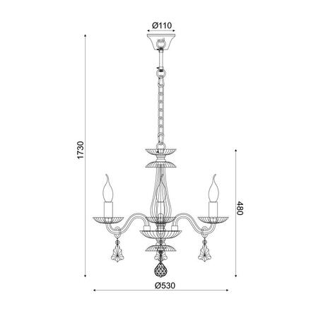 ACA Lighting Crystal závěsné svítidlo BLK80383PCC