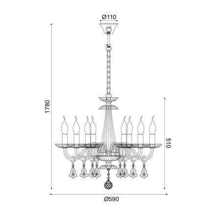 ACA Lighting Crystal závěsné svítidlo BLK80388PCMG