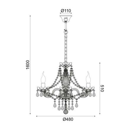 ACA Lighting Crystal závěsné svítidlo BLK80413PCC