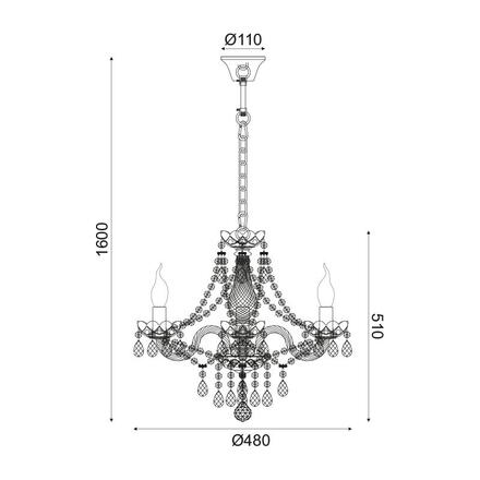 ACA Lighting Crystal závěsné svítidlo BLK80413PCC