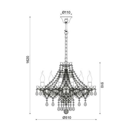 ACA Lighting Crystal závěsné svítidlo BLK80416PCC