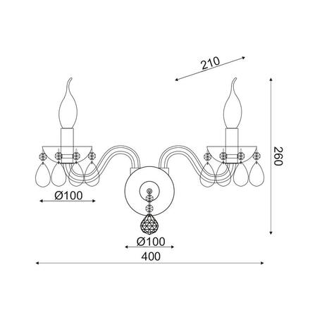 ACA Lighting Crystal nástěnné svítidlo BLK82042WSGC