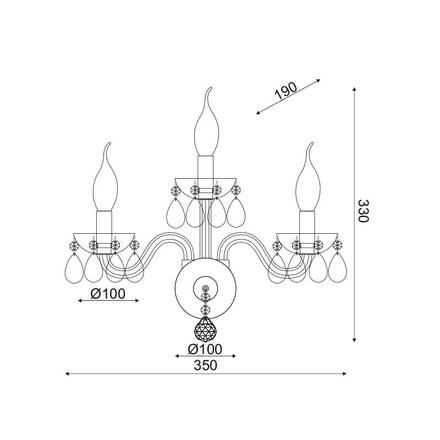 ACA Lighting Crystal nástěnné svítidlo BLK82043WCC