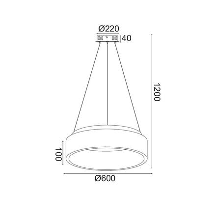 ACA Lighting závěsné svítidlo LED 48W CCT 5350lm APOLLO černý kov BR81LEDP60BKCCT