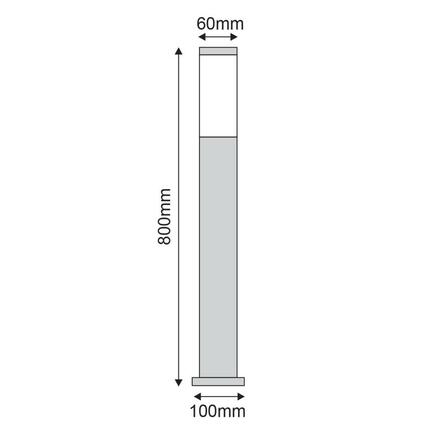 ACA Lighting venkovní stojací svítidlo 80cm hranaté BT1003BH080