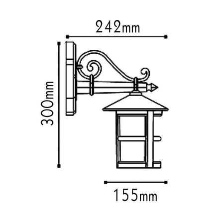 ACA Lighting Garden lantern venkovní nástěnné svítidlo BT5721