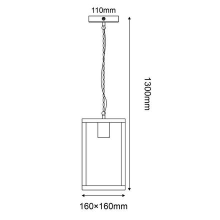 ACA Lighting šedé venkovní závěsné svítidlo CELIA 1XE27 IP44 s čirým sklem CELIA1PG