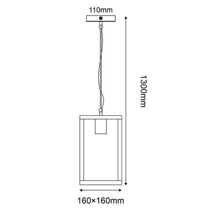 ACA Lighting šedé venkovní závěsné svítidlo CELIA 1XE27 IP44 s čirým sklem CELIA1PG
