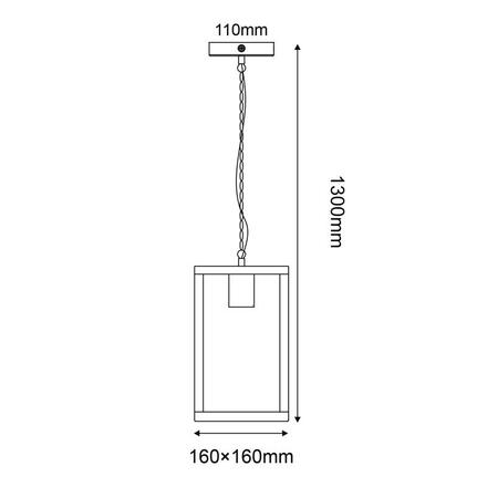 ACA Lighting bílé venkovní závěsné svítidlo CELIA 1XE27 IP44 s čirým sklem CELIA1PWH