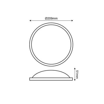 ACA Lighting LED plastové černé stropní svítidlo 230V AC IP65 20W 1700lm 3000K 110d Ra80 DARIA2030B