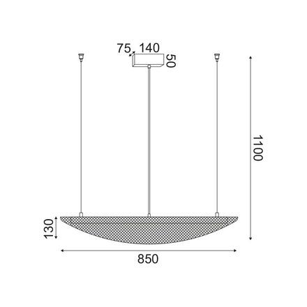 ACA Lighting závěsné svítidlo LED 18W 3000K 1960LM kov černá 40X85XH110CM MICHELLE DCR39212