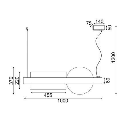 ACA Lighting závěsné svítidlo LED 20W 3000K 2150LM kov černá+akryl 7,5X100XH120CM EARTH DCR39214