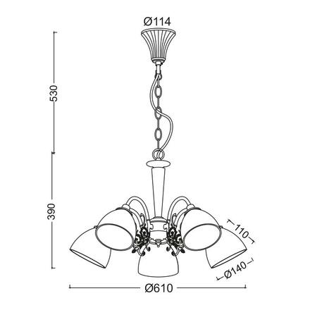 ACA Lighting Elegant závěsné svítidlo DL8165