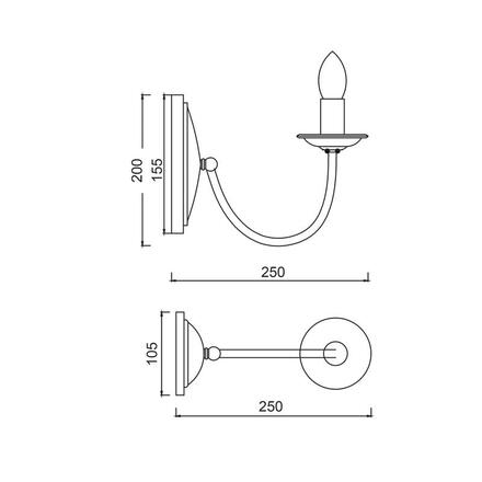 ACA Lighting Elegant nástěnné svítidlo DL9311WAG