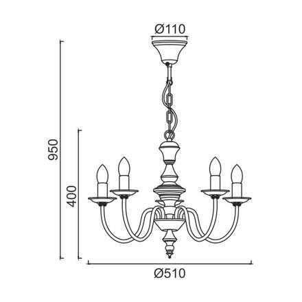 ACA Lighting Elegant závěsné svítidlo DL9315PAG