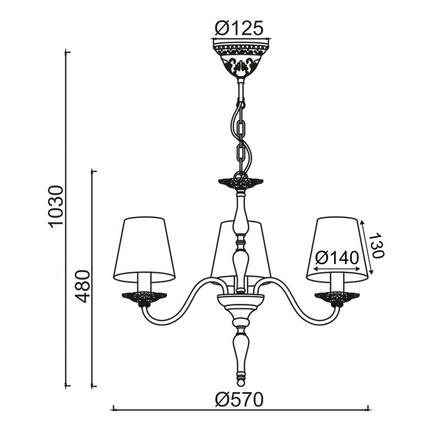 ACA Lighting Textile závěsné svítidlo DL9503PWB