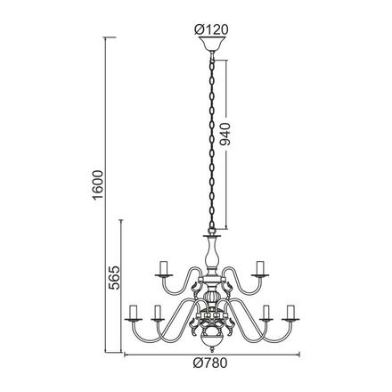 ACA Lighting Elegant závěsné svítidlo DLA120012P