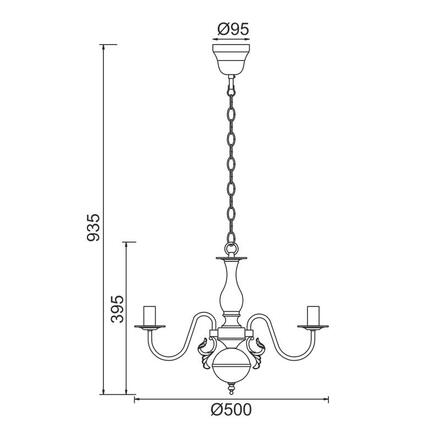 ACA Lighting Elegant závěsné svítidlo DLA12003P
