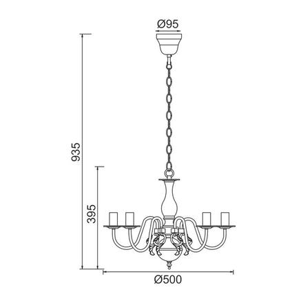 ACA Lighting Elegant závěsné svítidlo DLA12005P
