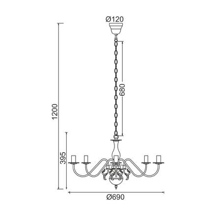 ACA Lighting Elegant závěsné svítidlo DLA12008P