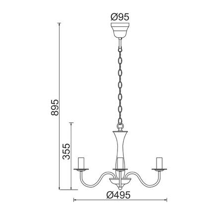 ACA Lighting Elegant závěsné svítidlo DLA12013PB