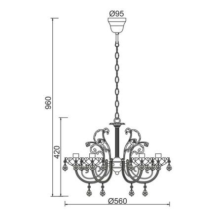 ACA Lighting Elegant závěsné svítidlo DLA12155P