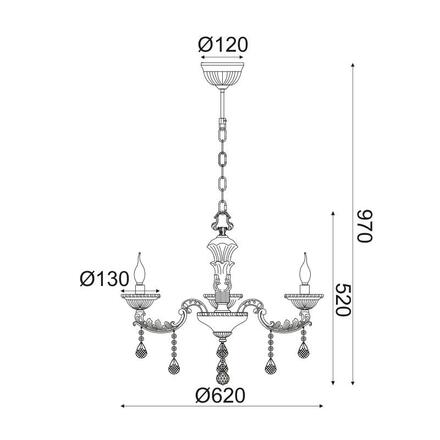 ACA Lighting Elegant závěsné svítidlo EG166493PCH