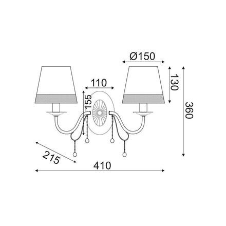 ACA Lighting Textile nástěnné svítidlo EG167282WBW