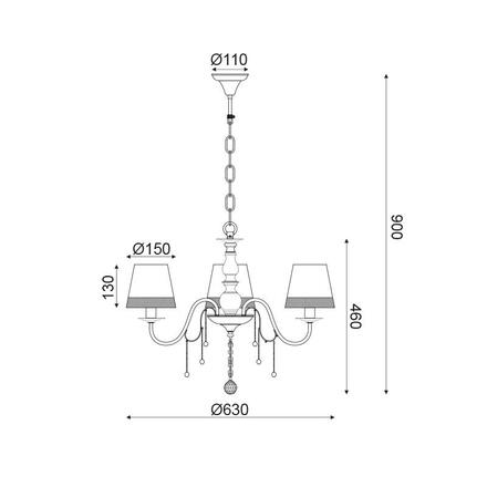 ACA Lighting Textile závěsné svítidlo EG167283PBW