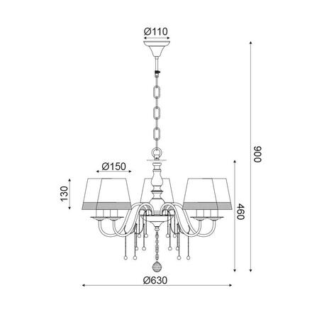 ACA Lighting Textile závěsné svítidlo EG167285PBW
