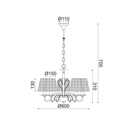 ACA Lighting Vintage závěsné svítidlo EG169755PBC