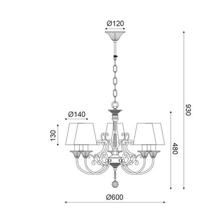 ACA Lighting Textile závěsné svítidlo EG169885PP