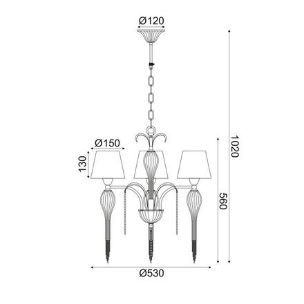 ACA Lighting Textile závěsné svítidlo EG170303PBCH