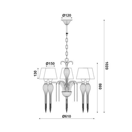 ACA Lighting Textile závěsné svítidlo EG170305PWFG