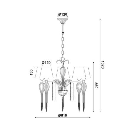 ACA Lighting Textile závěsné svítidlo EG170305PWRG
