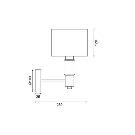 ACA Lighting nástěnné svítidlo 1XE14 zlatá/černý kov + bílé stínítko 23X16X29CM MIZAR EG221W29BG