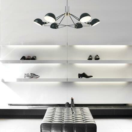 ACA Lighting závěsné svítidlo 6XE14 černý kov D100XH100CM CLOTHO EG4346P100B