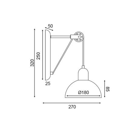 ACA Lighting nástěnné svítidlo 1XE14 šedá/bílý kov 27X18X32CM CEZANNE EG5791W26G