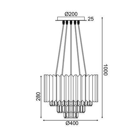 ACA Lighting závěsné svítidlo 5XE14 křišťál + mosaz D40XH100CM EMPIRE EG6175P41CG