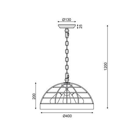 ACA Lighting závěsné svítidlo 3XE27 dřevo + černá D40XH120CM TESLA EG843P40B