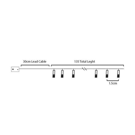 ACA Lighting plastová duha, 10 LED dekorační řetěz na baterie (2xAA), WW, IP20, 135+30cm, čirý přívodní kabel F04101103