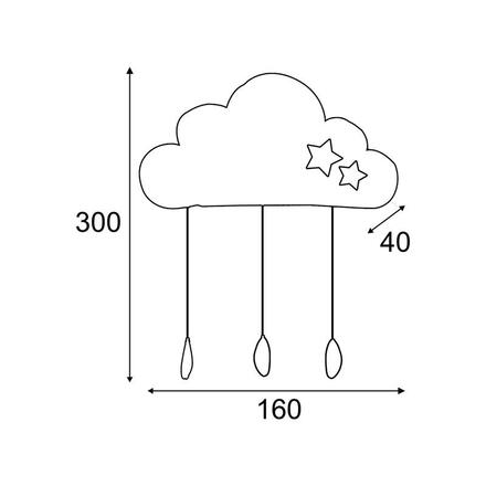 ACA Lighting dětská závěsná lampička MRAK, 10 mini LED na baterie (2xCR2032), teplá bílá, IP20, 16x4x30cm, čirý kabel F07101630