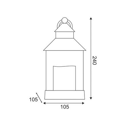 ACA Lighting MAYON bílá plastová lucerna s plastovou bílou LED svíčkou, 1 LED na baterie 3xAAA, teplá bílá, IP44, 10.5x10.5x24cm F0711113