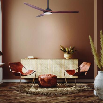 ACA Lighting stropní svítidlo s ventilátorem stmívatelné LED 132cm DC 40W hnědá dřevo s dálkovým ovládáním FANKVBR40G