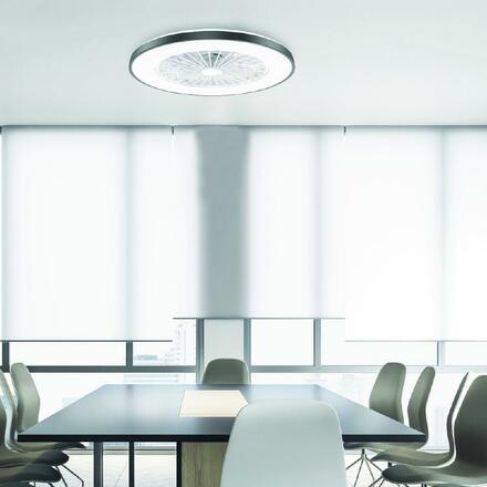ACA Lighting černý stropní ventilátor se stmívatelným LED svítidlem SMART 50cm s dálkovým ovládáním FANOKBL20G