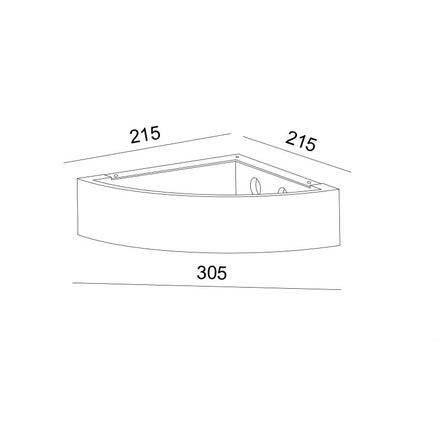 ACA Lighting sádrové nástěnné rohové svítidlo CORNER natural 215x215 mm 2xG9 G8577WC