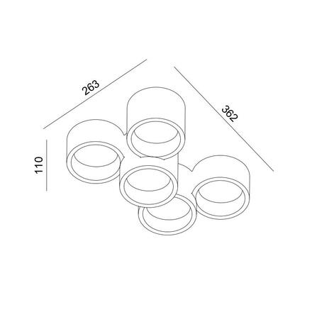 ACA Lighting stropní sádrové svítidlo GENI kulaté bílé 5xGX53 G96015