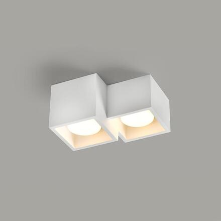 ACA Lighting stropní sádrové svítidlo GENI hranaté bílé 2xGX53 G96022