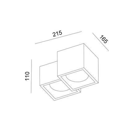 ACA Lighting stropní sádrové svítidlo GENI hranaté bílé 2xGX53 G96022